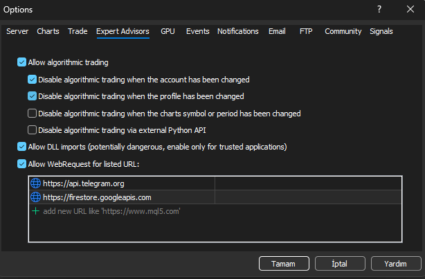 WebRequest URL list with firestore.googleapis.com